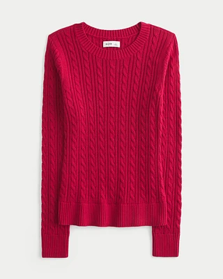 Cable-Knit Crew Sweater