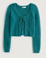 Cozy Tie-Front Crop Cardigan