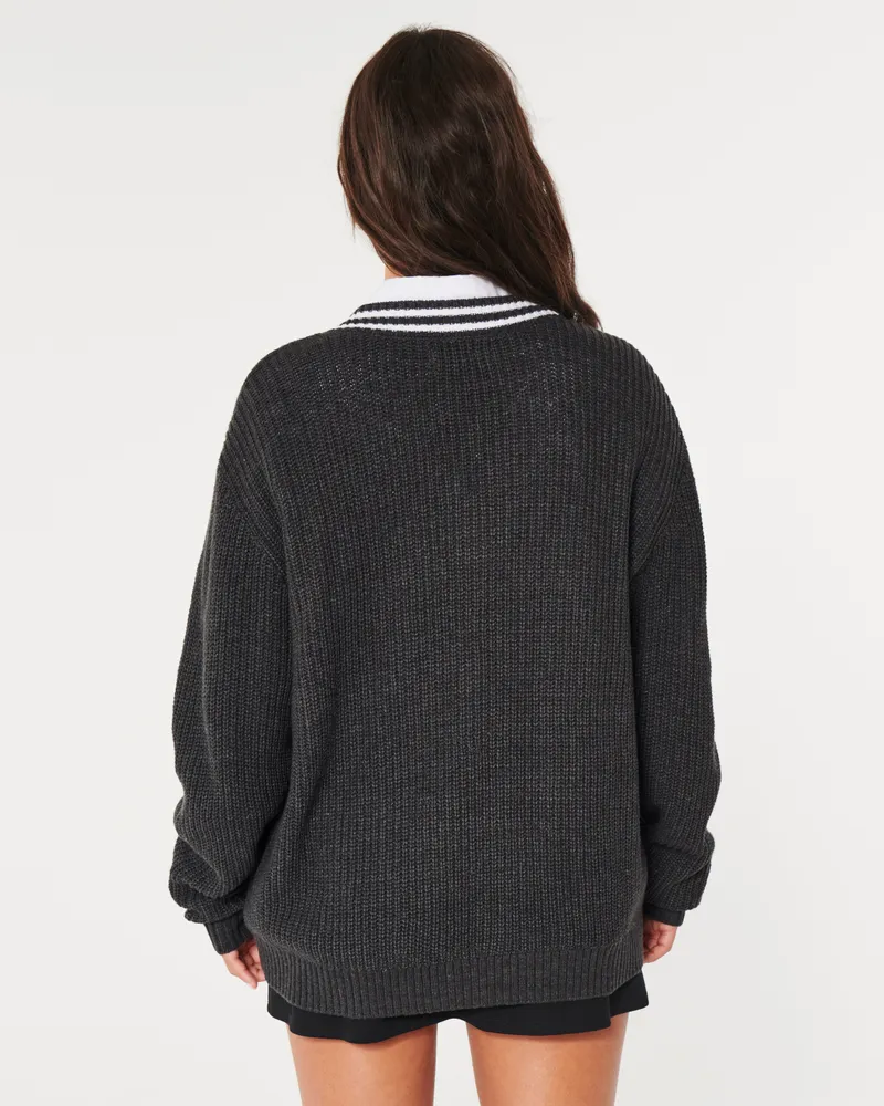 Hollister, Sweaters, New Hollister Women Sweater Oversized Cableknit  Vneck Sweater Size Xxs New