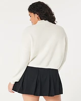 Easy Cozy Waffle Mock-Neck Sweater