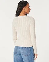 Cable-Knit Icon V-Neck Sweater