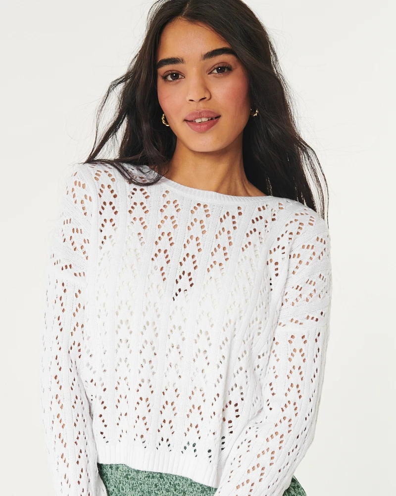 Easy Long-Sleeve Crochet-Style Twist Sweater