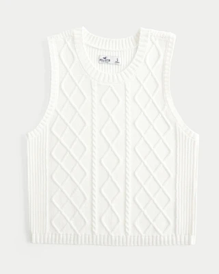 Cable-Knit Crew Sweater Vest