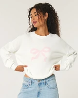 Easy Bow Graphic Crew Sweater