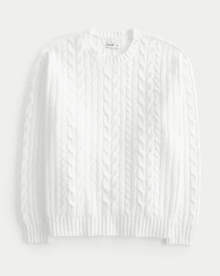 Hollister Comfy Cloud Cable-Knit Crew Sweater