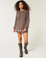 Hollister Comfy Cloud Cable-Knit Crew Sweater