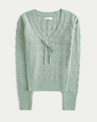 Stitchy V-Neck Sweater