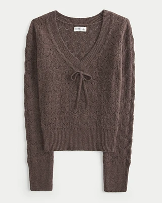 Stitchy V-Neck Sweater