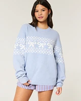 Hollister Comfy Cloud Bow Graphic Crew Sweater