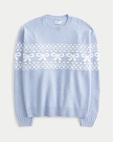 Hollister Comfy Cloud Bow Graphic Crew Sweater