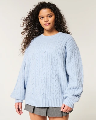 Hollister Comfy Cloud Cable-Knit Crew Sweater