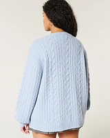 Hollister Comfy Cloud Cable-Knit Crew Sweater