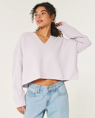 Hollister Comfy Cloud Boxy Notch-Neck Sweater
