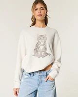 Hollister Comfy Cloud Kitten Graphic Sweater