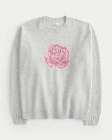 Hollister Comfy Cloud Rose Graphic Sweater