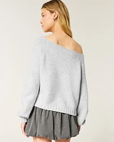 Hollister Comfy Cloud Off-the-Shoulder Cable-Knit Sweater