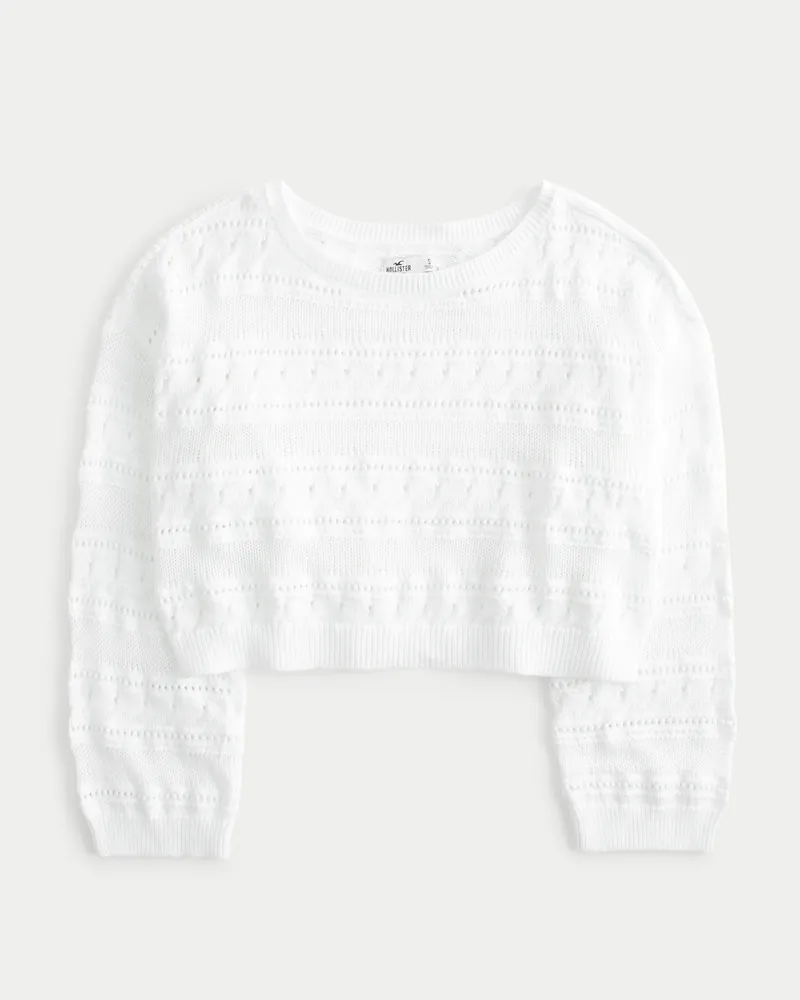 Easy Textured Stitch Crew Sweater
