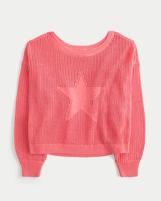 Easy Stitchy Graphic Slouchy Crew Sweater