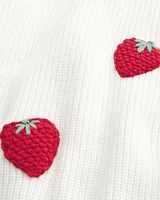 Easy Berry Graphic Off-the-Shoulder Sweater