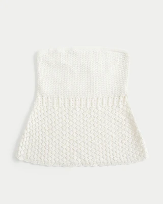 Crochet-Style Sweater Tube Top