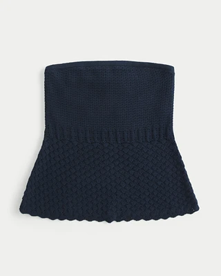 Crochet-Style Sweater Tube Top