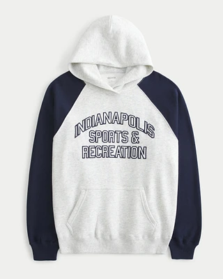 Oversized Indianapolis Sports Graphic Hoodie