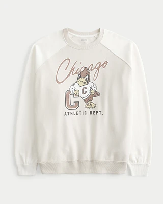 Oversized Chicago Athletic Dept. Graphic Crew Sweatshirt