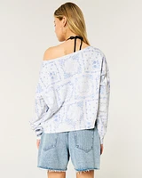 Easy Off-the-Shoulder Pattern Sweatshirt