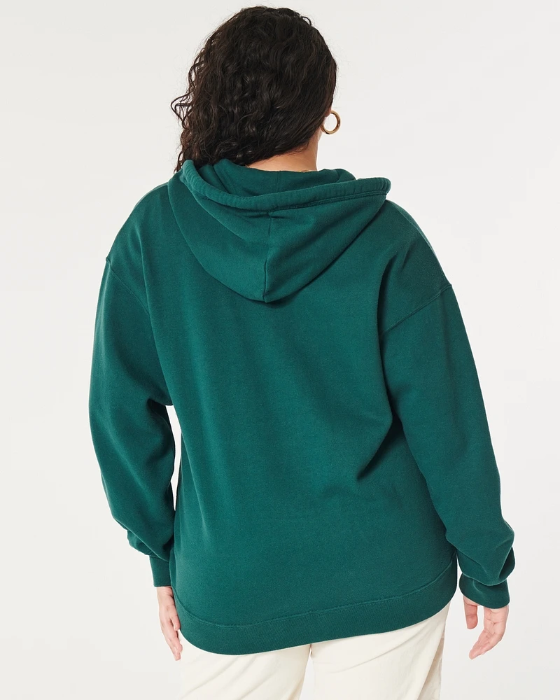 Hollister Feel Good Fleece Oversized Full-Zip Hoodie