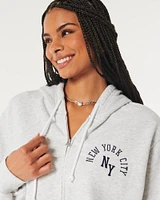 Easy New York Graphic Zip-Up Hoodie