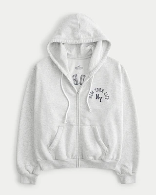 Easy New York Graphic Zip-Up Hoodie