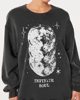 Oversized Infinite Soul Graphic Crew Sweatshirt