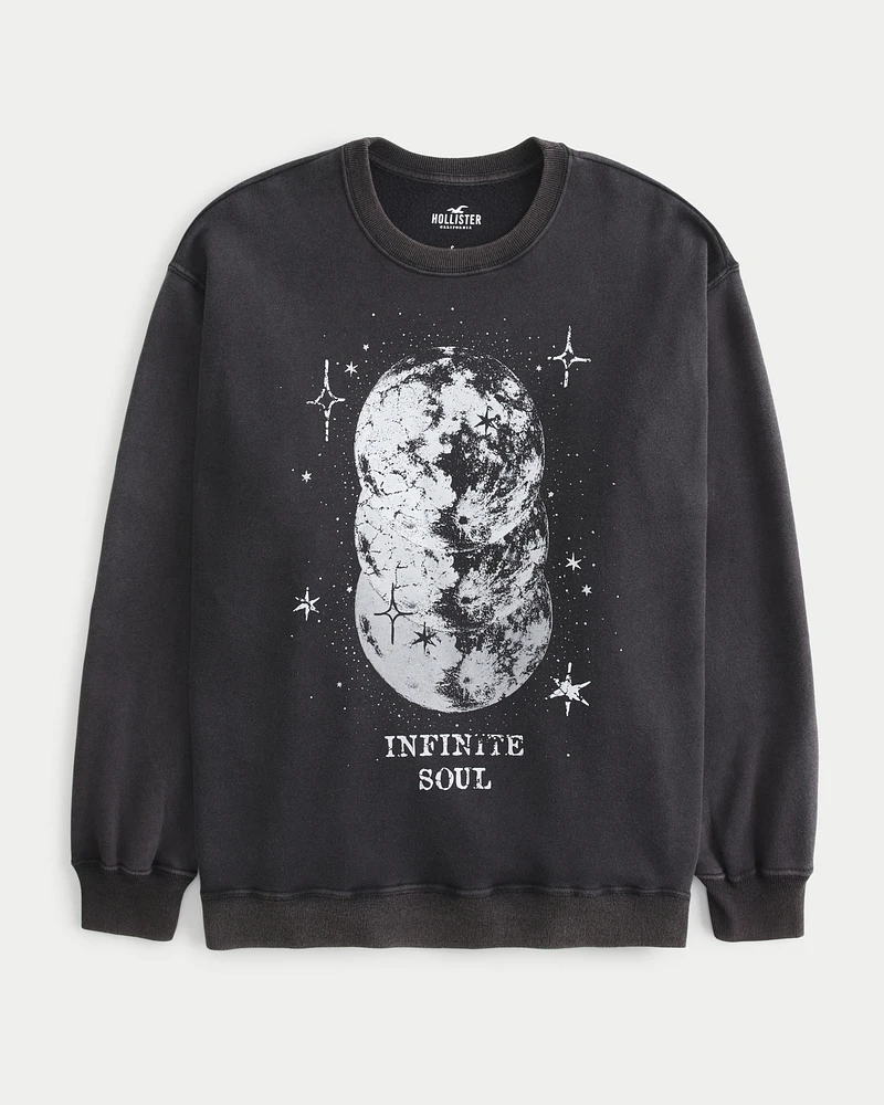 Oversized Infinite Soul Graphic Crew Sweatshirt