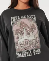 Oversized Full of Life Graphic Sweatshirt