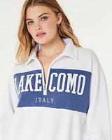 Easy Half-Zip Lake Como Italy Graphic Sweatshirt