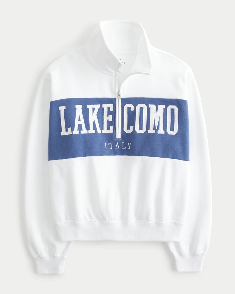 Easy Half-Zip Lake Como Italy Graphic Sweatshirt