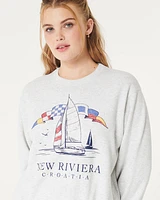 Easy New Riviera Croatia Graphic Crew Sweatshirt