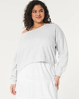 Easy Terry Off-the-Shoulder Sweatshirt