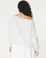 Easy Terry Off-the-Shoulder Sweatshirt