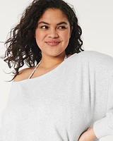 Easy Terry Off-the-Shoulder Sweatshirt