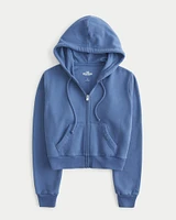 Hollister Feel Good Fleece Mini Zip-Up Hoodie