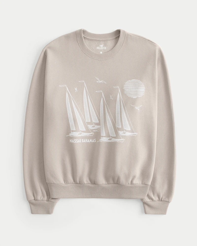 Easy Nassau Bahamas Graphic Crew Sweatshirt