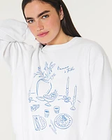 Easy L'Amour à Table Graphic Crew Sweatshirt