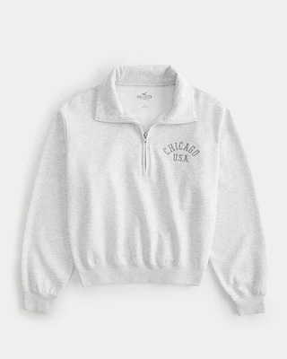 Easy Half-Zip Chicago Graphic Sweatshirt