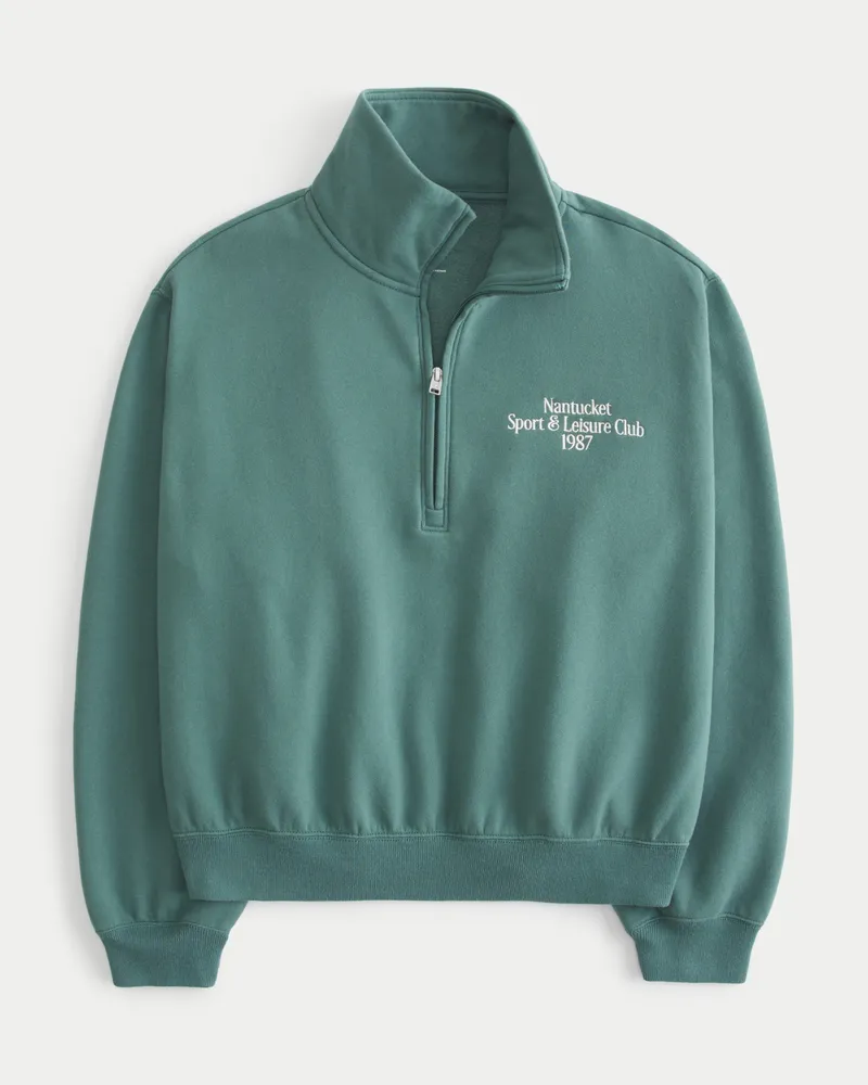 Hollister Easy Half-Zip Nantucket Graphic Sweatshirt