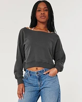 Easy Terry Off-the-Shoulder Sweatshirt