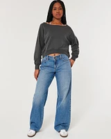 Easy Terry Off-the-Shoulder Sweatshirt