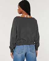 Easy Terry Off-the-Shoulder Sweatshirt