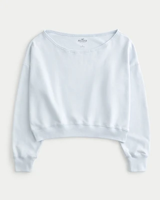 Easy Terry Off-the-Shoulder Sweatshirt