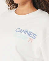 Oversized Cannes Racing Graphic Crew Sweatshirt